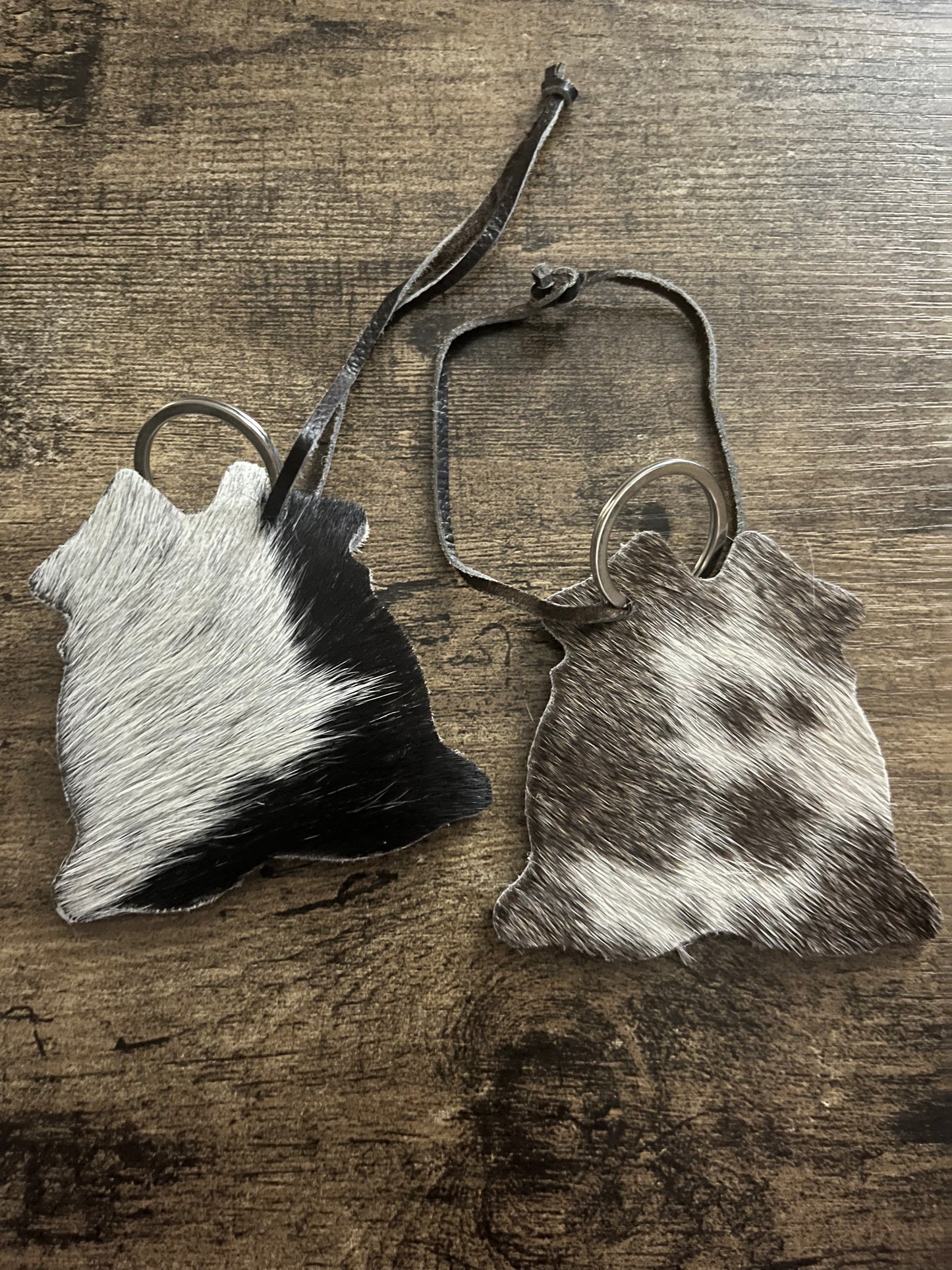 Cowhide keychains/ornaments